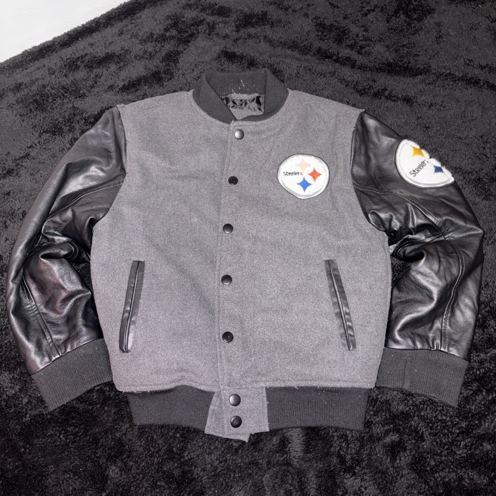 NFL Pittsburg Steelers‎ Kids Wool/Polyester Varsity Style Jacket Size 10-12